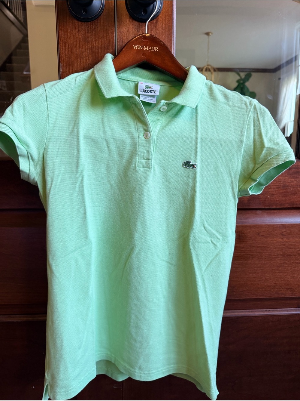 Lacoste Women’s Light Mint Green Short Sleeve Polo
